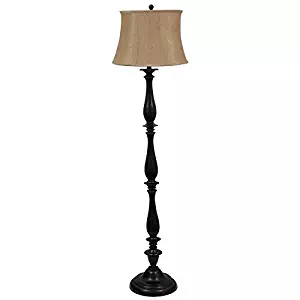 J. Hunt Home Woodbine 61-in Bronze 3-way Shaded Floor Lamp Fabric