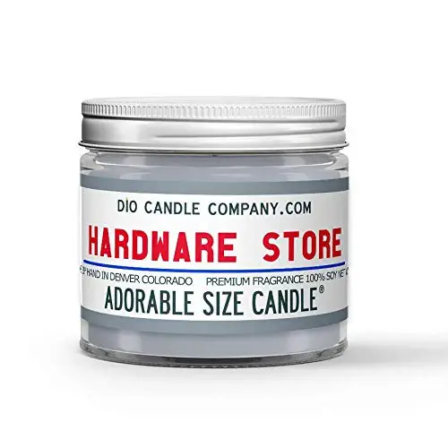 Hardware Store Candle - Paint Mixers - Wooden Dowels - Dusty Metal Shelves Scented - Made with 100% Vegan Soy Wax and Premium Fragrance - Available in 3 Adorable Sizes and Wax Tart