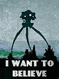 War of the Worlds 2005 Movie Art Vintage Painting Alien Tripod I Want To Believe 16x12 Poster Print