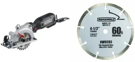 Rockwell RK3441K Compact Circular Saw Kit with 1/2-Inch 60-Grit Diamond Compact Circular Saw Blade