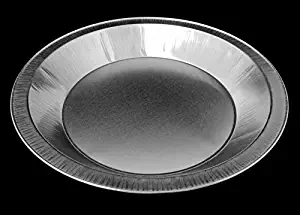 Handi-Foil 9" Smooth-Wall Aluminum 1-3/16" Deep Pie Pan Plate Tin - Heavy Duty! (Pack of 10)
