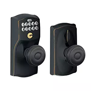 Schlage FE595 CAM 716 16-211 10-063 Camelot by Georgian Keypad Knob with Flex Lock, Aged Bronze