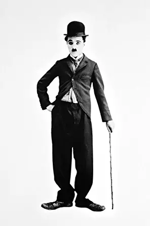 Charlie Chaplin With Cane B&W 24X36 Poster