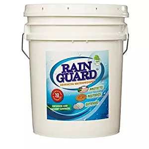 Rainguard Waterproofer Advanced 5 Gal Homeowner Clear Masonry & Wood Water Sealer Protects Driveways, Porches, Decks, Patio's, Walkway's, Pavers 10 Year Satisfaction Guarantee