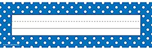 Teacher Created Resources Blue Polka Dot Name Plates (5633)