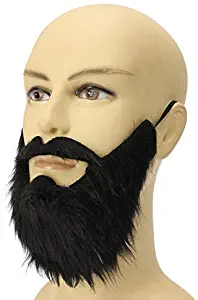 BeeSpring Fashion 1pc Funny Costume Party Male Man Halloween Beard Facial Hair Disguise Game Black Mustache