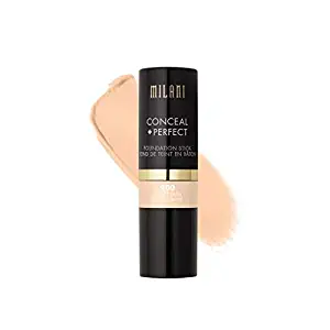 Milani Conceal + Perfect Foundation Stick - Porcelain (0.46 Ounce) Vegan, Cruelty-Free Cream Foundation - Cover Under-Eye Circles, Blemishes & Skin Discoloration for a Flawless Finish