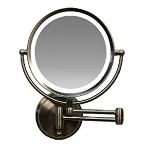 Zadro LEDOVLV410 - LED Lighted 10X/1X Oval Vanity Mirror with Satin Nickel Finish