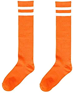 Orange Stripe Knee Socks, Party Accessory