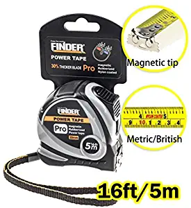 Finder Magnetic Tape Measure, Measuring Tape Self Lock 16ft Inch/cm Metric, Retractable Measuring Tape with Wrist Strap for Construction, craft, Home, Carpentry Measurement