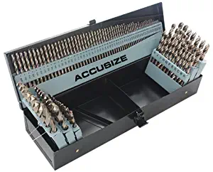 Accusize Industrial Tools M35-H.S.S. plus 5% Cobalt 115 Pc Professional Drill Bit Set, 135 Deg Split Point, 3-In-1, 1/16-1/2'', Number 1 to 60, A to Z