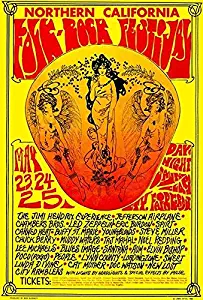 Jimi Hendrix - Led Zeppelin - Northern California Folk Rock Festival - 1968 - Concert Poster