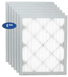 Filters Fast 20x30x1 Pleated Air Filter (6 Pack), Merv 8 | 1" AC Furnace Air Filters, Made in the USA | Actual Size: 19.875"x29.875"x0.75”