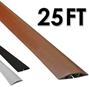 Electriduct D-2 Low Profile Rubber Duct Cord Cover Floor Cable Protector - 25 Feet - Brown (Raw Rubber Material)