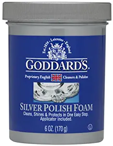 Goddards Silver Polisher Cleansing Foam with Sponge Applicator, Tarnish Remover, 6 oz