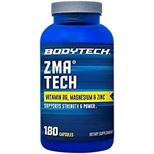 BodyTech ZMA Tech 2500MG (Zinc Magnesium Aspartate) with Vitamin B6, Magnesium Zinc (180 Capsules)