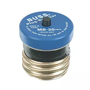 Bussmann BP/MB-20 20 Amp, 125V Edison Base Plug Fuse Circuit Breaker