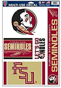 Wincraft NCAA Florida State University Seminoles 11x17 Multi-Use Set of 5 Decals